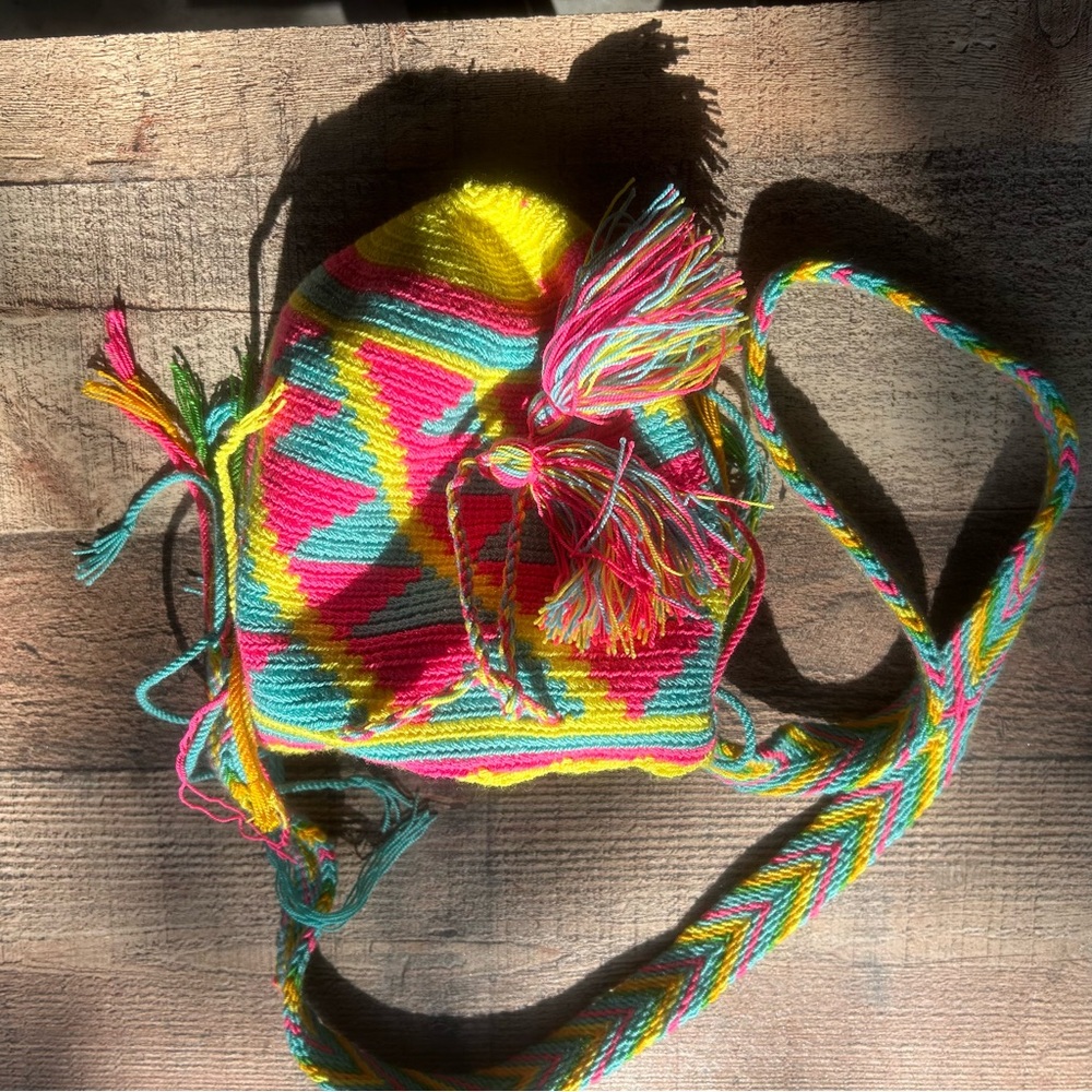 Colorful Striped Hand Woven Crossbody Bag